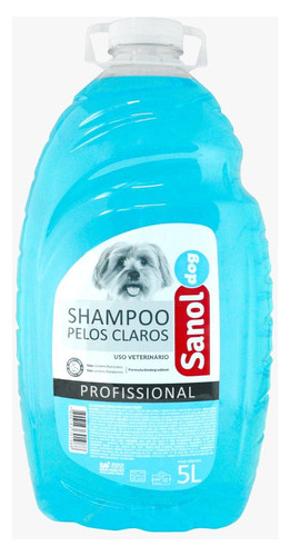 Shampoo Pelos Claros  Sanol Dog Banho Tosa 5 Litros Pet Shop