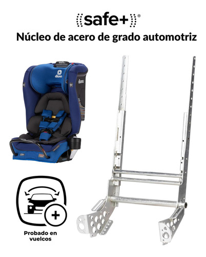 Asiento De Auto Diono Radian 3rxt Safeplus, Convertible De Recién Nacido A 10 Años, Slim 3 En Fila, Barra Anti-rebote, Seguridad Premium, Color Blue Sky