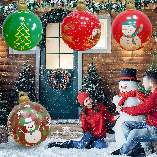 Bola Inflable De Decoración Navideña Al Aire Libre De 2 Piez