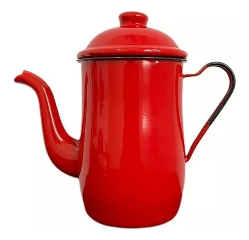 Bule Esmaltado Ágata Retrô 1,3 Litros Tradicional Vermelho