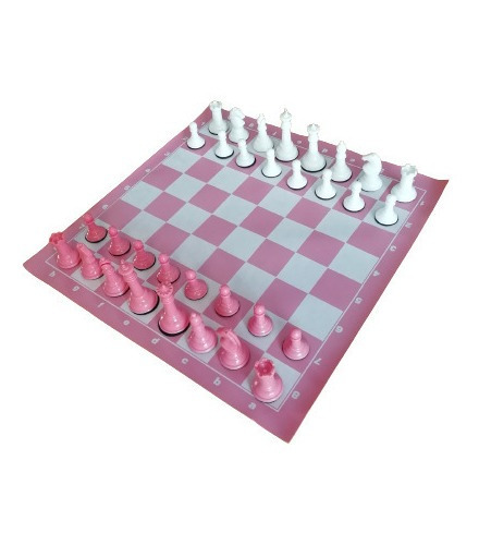 Ajedrez Profesional Rosado Tablero 45 Cm