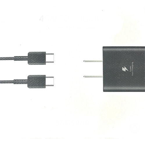 Cargador Para Celular 45w Más Cable Tipo C A Tipo C Negro