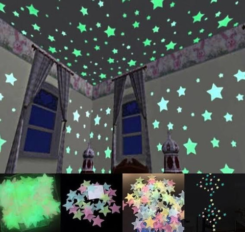 Estrellas Luminosas X100 Brillan En La Oscuridad Techo Pared