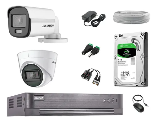 comprar Cámaras Seguridad Kit 2 Hikvision 1080p Colorvu Noche Color