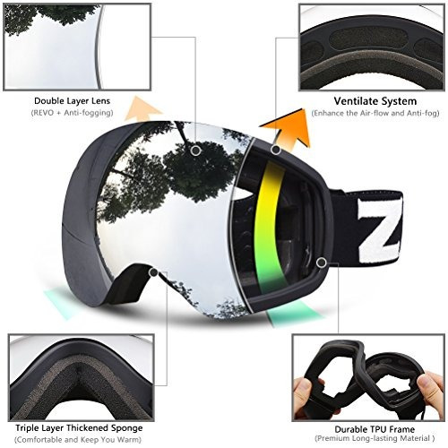 Imagen 4 de 7 de Zionor X10 Esquí Snowboard Gafas De Nieve Otg Para Hombre
