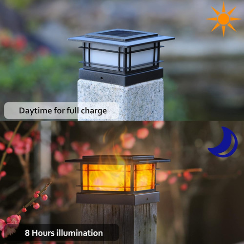 Paquete 8 Luces Solares Led Para Postes Y Llamas Al Aire Lib