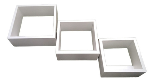 Repisa Flotante Cubo Cuadrada En Blanco