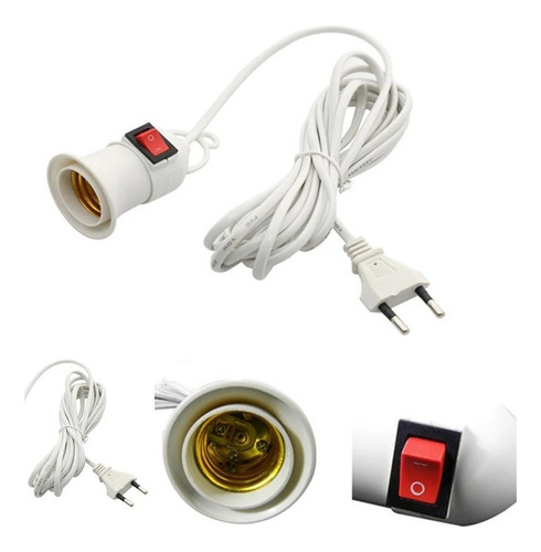 X10 Soquete E27 Con Interruptor Cable 5 Mts Enchufe C 009025