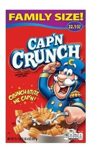 Capitan Crunch Cereal  Importado Family Size 627 Grms