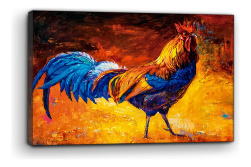 Cuadro Moderno Canvas Gallo Oleo 90x140cm