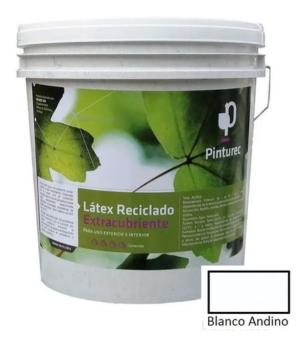 Latex Reciclado Pinturec Extracubrie Blanco Andino 4 Galones