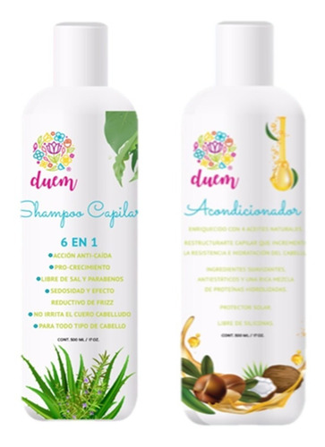 Shampoo Anti-caida +acondicionador Anti-frizz, 100% Natural 