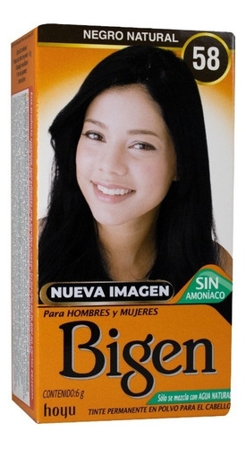 Tinte Bigen 58 Negro Natural De 6g - g a $3817