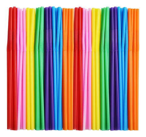 Alink 100 Popotes Desechables De Plastico De Colores Surtido