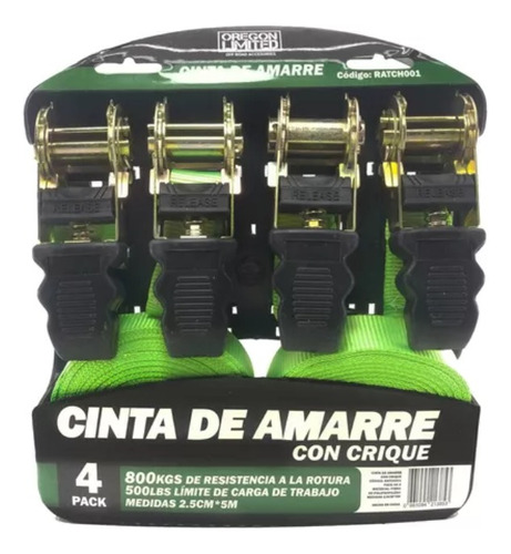 Cinta De Amarre C/criquet 2.5 X 5 Mts 800kg