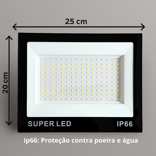 Kit 5 Refletor Led 1200w Bivolt Prova D'água 6500k
