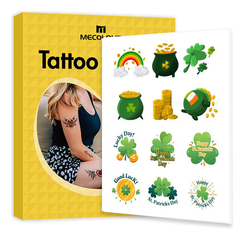 Tatuagem Temporaria Imprimir De Tinta 20 Folhas Branco Mecolour Película para Tatuagem Temporária Personalizada - Para Impressoras Jato de Tinta