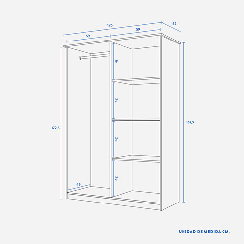 Clóset Cic Lucerna Blanco 4 Puertas Blanco