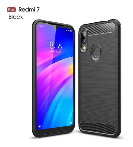 Estuche Textura Carbon Fiber Protection Para Xiaomi Redmi 7