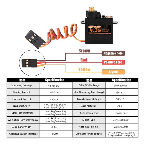 2pcs 4.3g Mini Servo, Rc Micro Digital Servo Motor Metal Gea