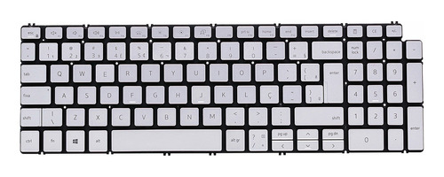 Teclado Iluminado Para Dell Inspiron I15-5590 I15-5584 Prata Idioma Português Brasil