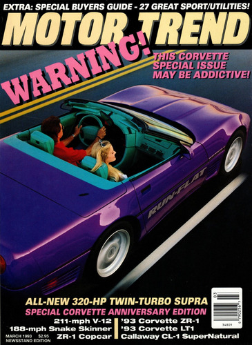 Motor Trend Mar/1993 Toyota Supra Turbo Pontiac Bonneville