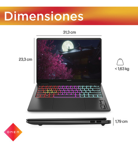 Omen Transcend Laptop 14-fb0004la Intel Core Ultra 9 32GB RAM 2TB SSD Geforce RTX 4070 14" 2,8K 120Hz