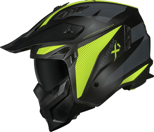 Capacete Norisk Darth Dark Darf Articulado Aberto Fechado