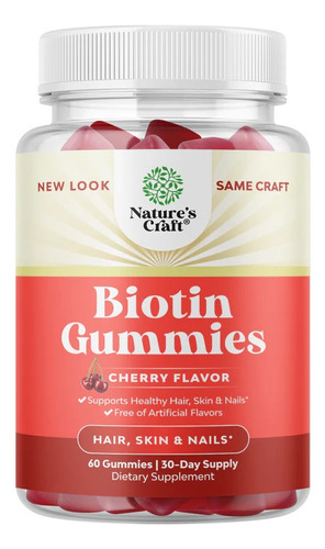 Nature's Craft Vitaminas Y Biotina 5000 Mcg 60 Gomitas Sabor Cereza