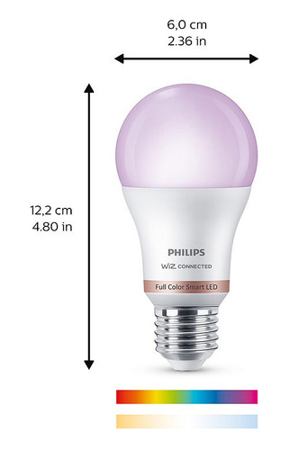 Lámpara Led Bulbo Color E27 Wifi 8w Philips Smart Rgbw