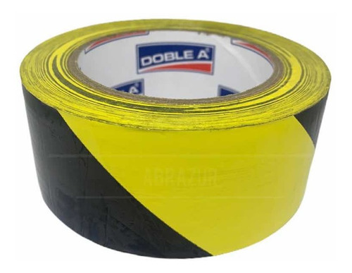 Cinta Pvc Autoadhesiva Negra Y Amarilla Doble A 48mm X 33mts