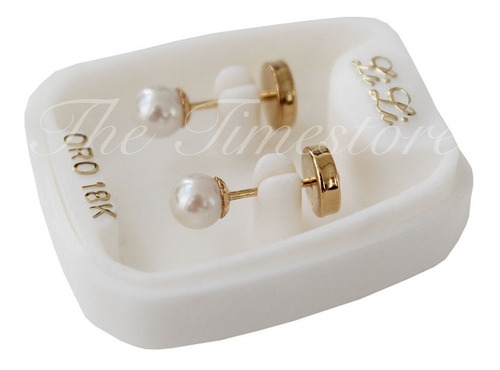 Aros Abridores Oro Lili 18k Perla 4mm Li-110 - Con Cuotas