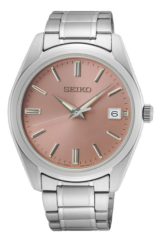 Reloj Seiko Sur523p1 Acero 100m Hombre Agente Liniers Color de la malla Plateado Color del bisel Plateado Color del fondo Rosa