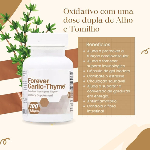 Suplemento en comprimidos Forever Alho com tomilho