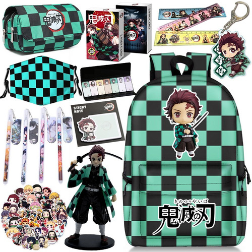 Kit Demon Slayer  Mochila/bolsa Para Canetas/mástica/figura