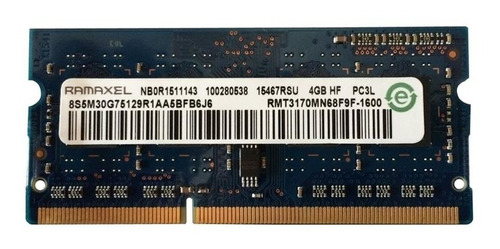 Ram Rmt3170mn68f9f-1600 Ramaxel 4gb Pc3-12800 Ddr3-1600mhz N