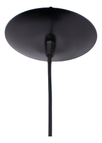 Lustre Pendentes Luminaria Kit3 Meia Lua 40cm 127/220V Cozinha Estrutura Preto Com Branco 127/220V