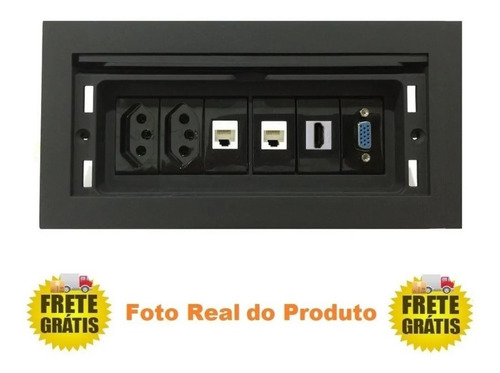 Imagem 1 de 9 de Tomada De Embutir Em Mesa Reunião Completa + Frete Gratis