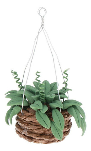 2 Decoración De Macetero En Miniatura Con Plantas Colgantes