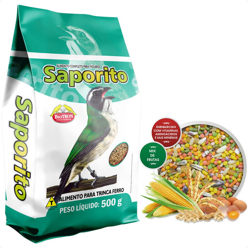 Saporito Mix Frutas Biotron Ração Alimento Trinca Ferro 500g