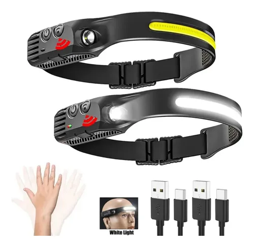 comprar Linterna De Cabeza Luz Led Recargable  Sensor De Movimiento 