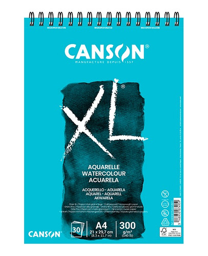 Block Canson Aquerelle A4 Xl Acuarela 300gr X 30hj