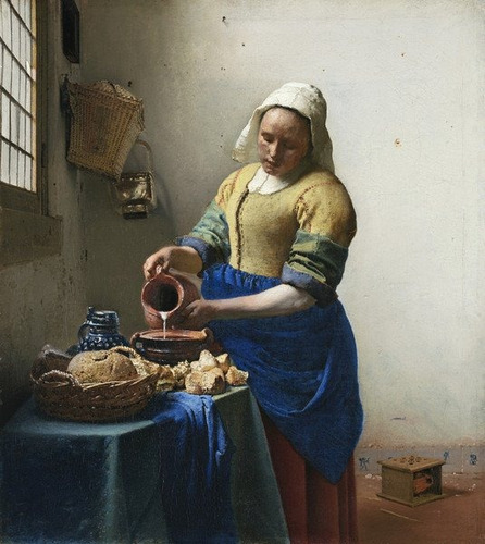 Lienzo Canvas La Lechera Jan Vermeer 1660  50x60cm