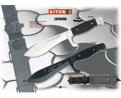 Cuchillo Tactico Aitor Zapador Blanco Hoja 14.5cm X 5.5mm.