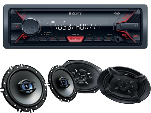 Combo Sony Radio Dsx-a110u Parlantes Xs-gte1620 + Xs-fb6930