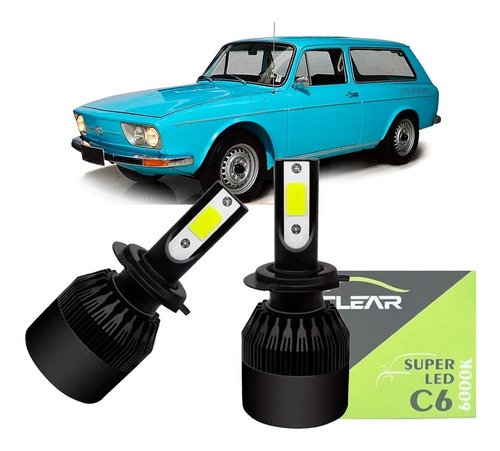 Super Led Branca Farol Alto E Baixo Vw Variant 1969 A 1971