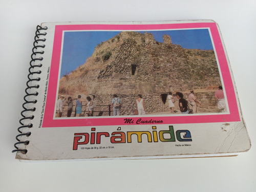 Antiguo Cuaderno Pirámide Con Paisaje De Uso Colección Vinta