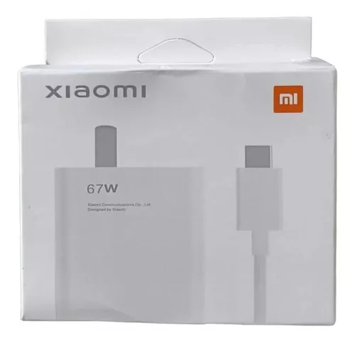 Cargador Xiaomi Tipo C Super Carga Rápida 67w Fast Charger