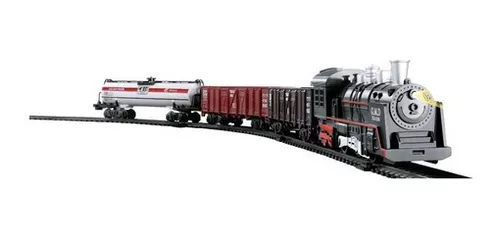 Kit Locomotiva Trilhos Vagões 1,88 Metros Trem Brinquedo
