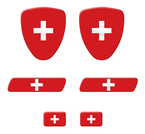 Imagem 1 de 7 de Kit Adesivos Emblema Escudo Placa Coluna Bandeiras Resinadas